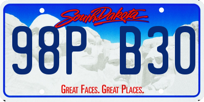 SD license plate 98PB30