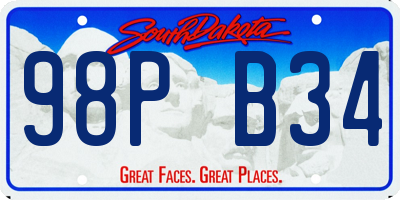 SD license plate 98PB34