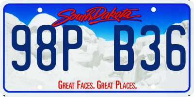 SD license plate 98PB36