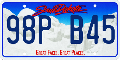 SD license plate 98PB45