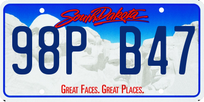 SD license plate 98PB47