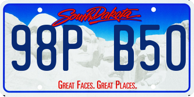 SD license plate 98PB50