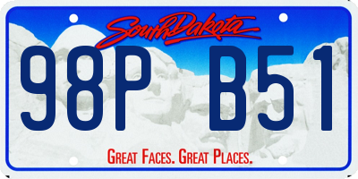 SD license plate 98PB51