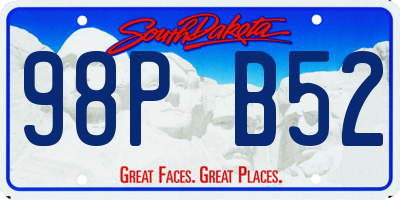 SD license plate 98PB52