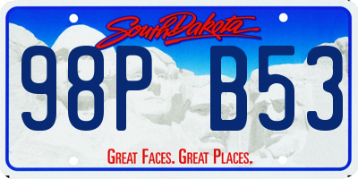 SD license plate 98PB53