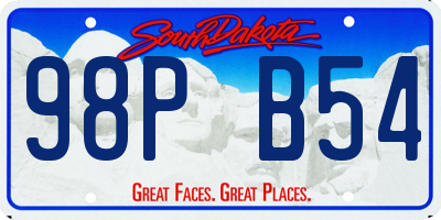 SD license plate 98PB54
