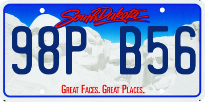 SD license plate 98PB56