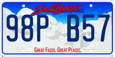SD license plate 98PB57