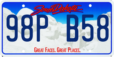 SD license plate 98PB58