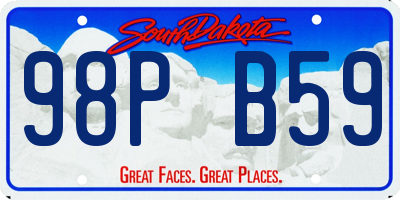 SD license plate 98PB59