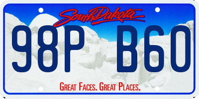 SD license plate 98PB60