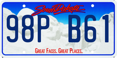 SD license plate 98PB61