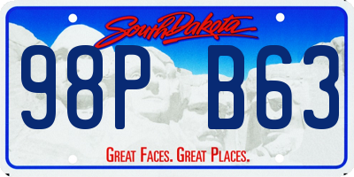 SD license plate 98PB63
