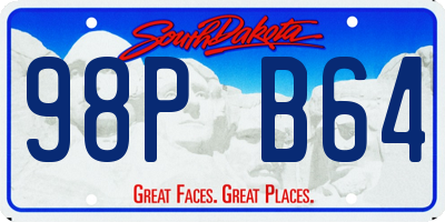 SD license plate 98PB64