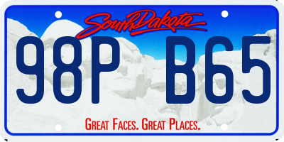SD license plate 98PB65