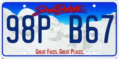 SD license plate 98PB67