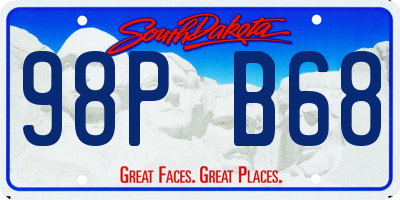 SD license plate 98PB68