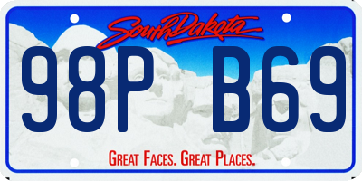 SD license plate 98PB69