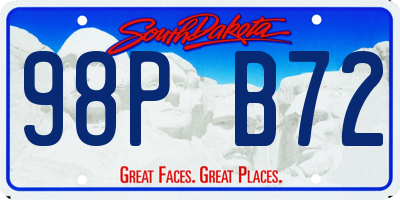 SD license plate 98PB72
