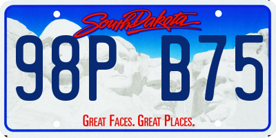 SD license plate 98PB75