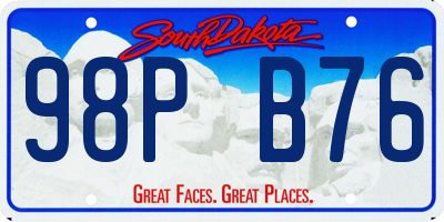 SD license plate 98PB76