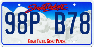 SD license plate 98PB78