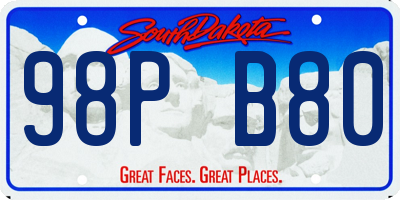 SD license plate 98PB80