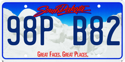 SD license plate 98PB82
