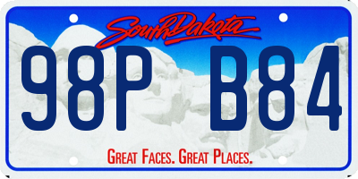 SD license plate 98PB84