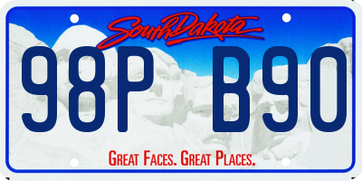 SD license plate 98PB90