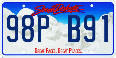 SD license plate 98PB91