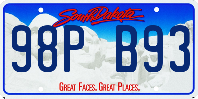 SD license plate 98PB93