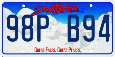 SD license plate 98PB94