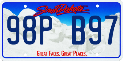 SD license plate 98PB97