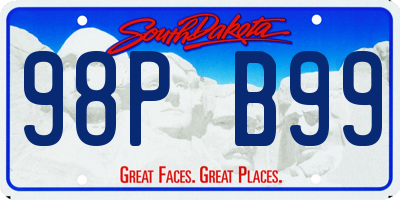 SD license plate 98PB99