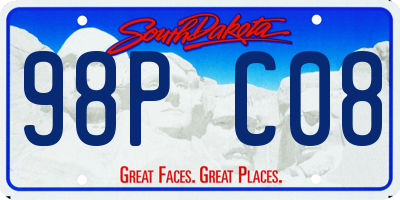 SD license plate 98PC08