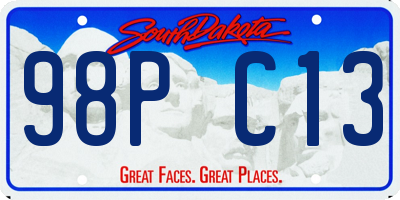 SD license plate 98PC13