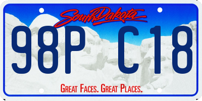 SD license plate 98PC18