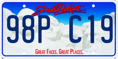 SD license plate 98PC19
