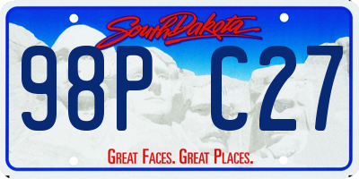 SD license plate 98PC27