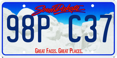 SD license plate 98PC37