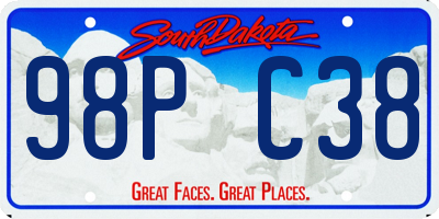 SD license plate 98PC38