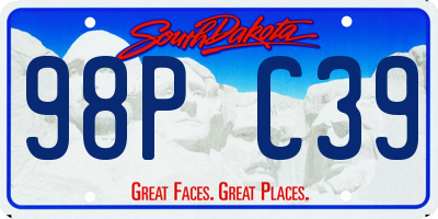 SD license plate 98PC39
