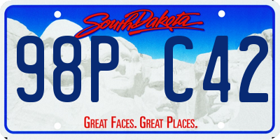 SD license plate 98PC42