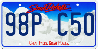SD license plate 98PC50