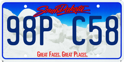 SD license plate 98PC58