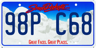 SD license plate 98PC68
