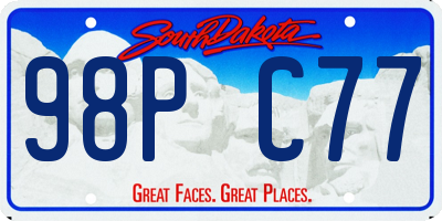 SD license plate 98PC77