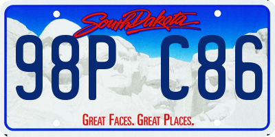 SD license plate 98PC86