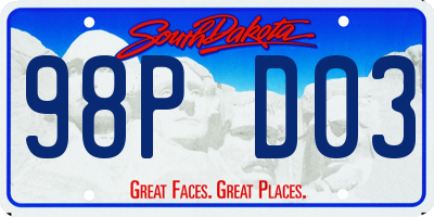 SD license plate 98PD03